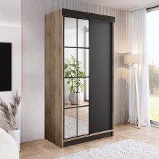 Skapis ar spoguli ARI 1 100, Ozols sonoma/Melns